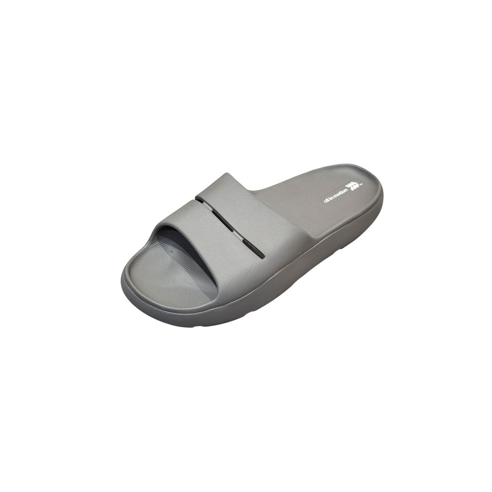 All in Motion Mens‎ Archie Recovery Slide Sandals Gray Contoured Footbed Slip On